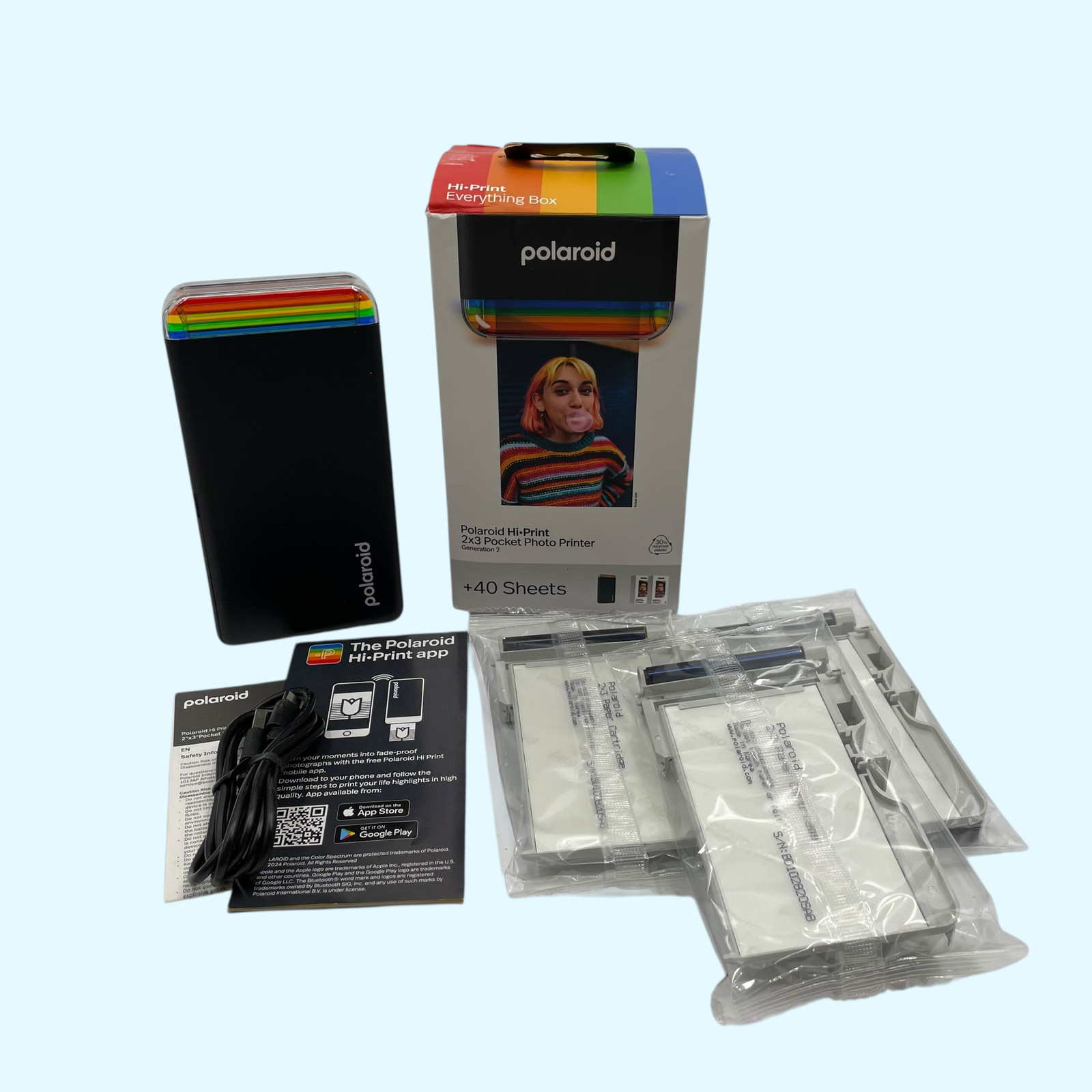 Polaroid Hi-Print 2x3 Pocket Bluetooth Photo Printer Black #FS8094