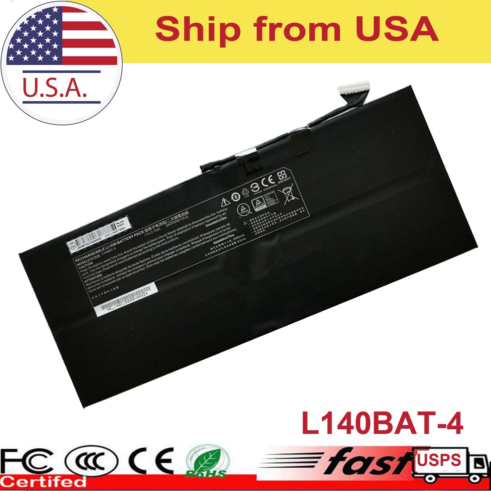L140BAT-4 Laptop Battery for CLEVO L140CU L141CU L140MU L141MU 6-87-L140S-72B01