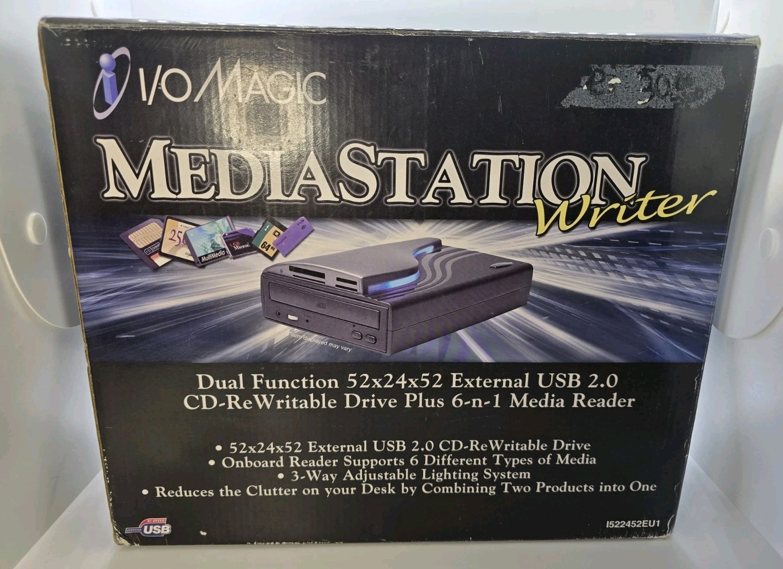 I-O Magic Media Station IOM-601 CD Burner w/ AC Adapter, SD Card Reader Working