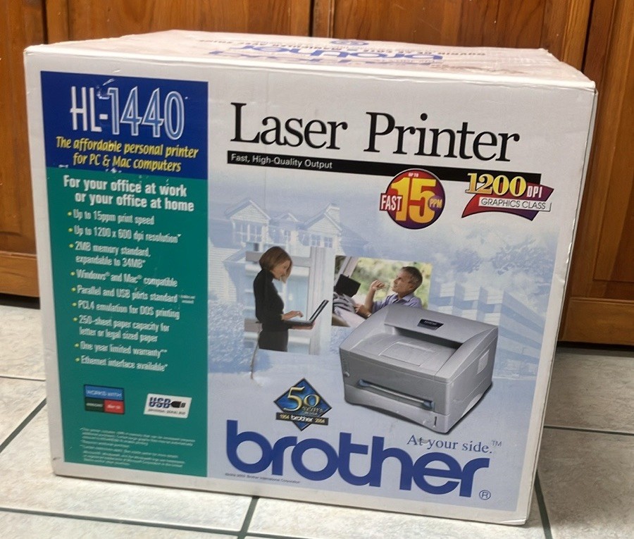 Brother HL Series HL-1440 Personal Up To 15ppm Monochrome LPT/USB Laser Printer
