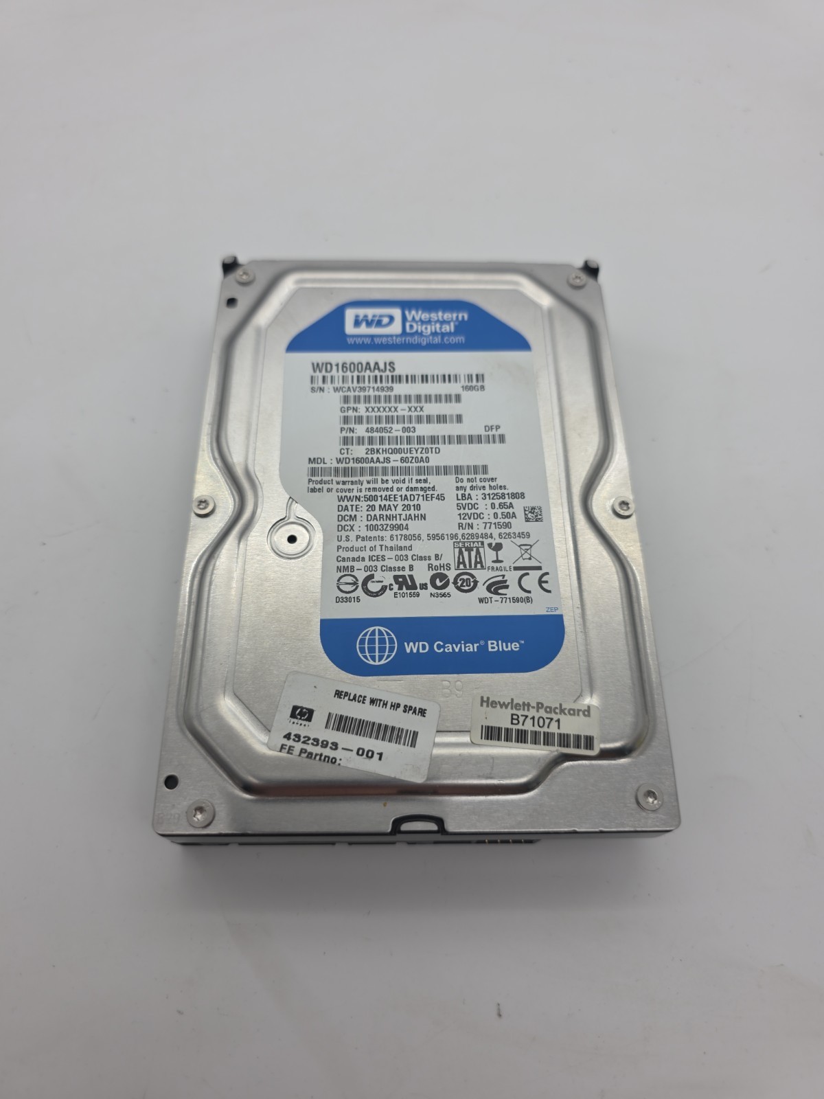 Western Digital WD1600AAJS-60Z0A0 7200rpm 8MB 3Gb/s Sata II 3.5" 160gb Sata HDD