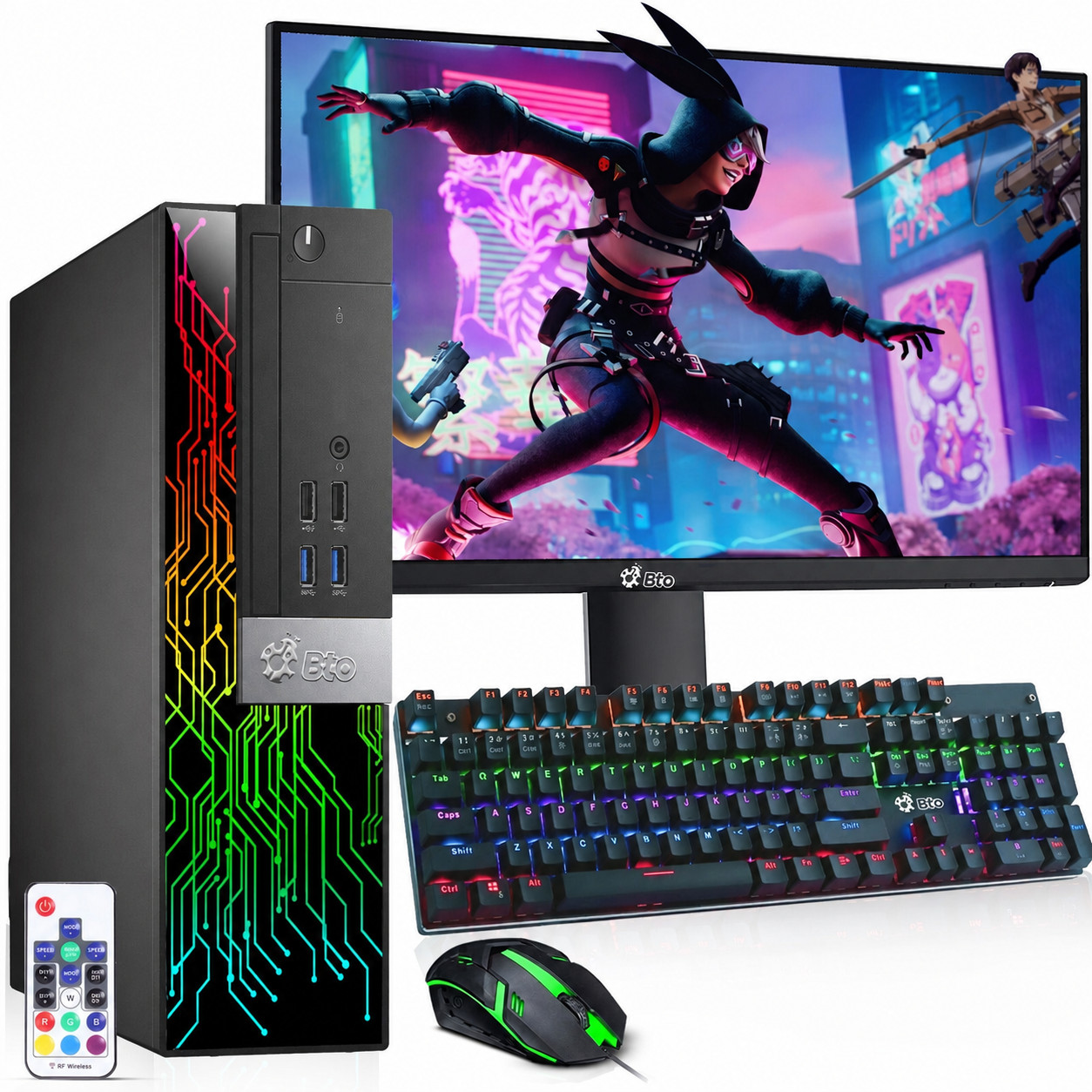 BTO RGB Gaming Desktop i7-6700 16GB Ram 256GB SSD 1TB 22" LED AMD Radeon RX 550