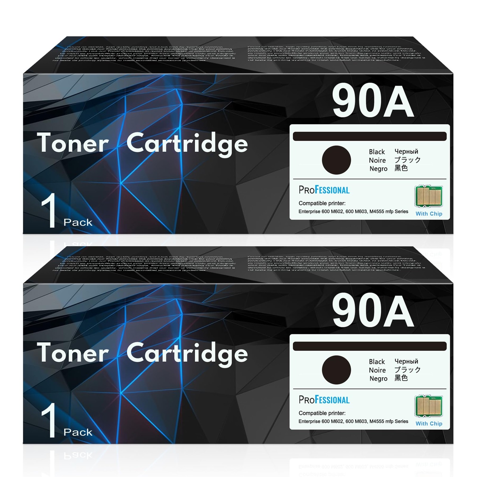 CE390A 90A Black Toner Cartridge with Chip 2-Pack, 90A Ink Cartridge