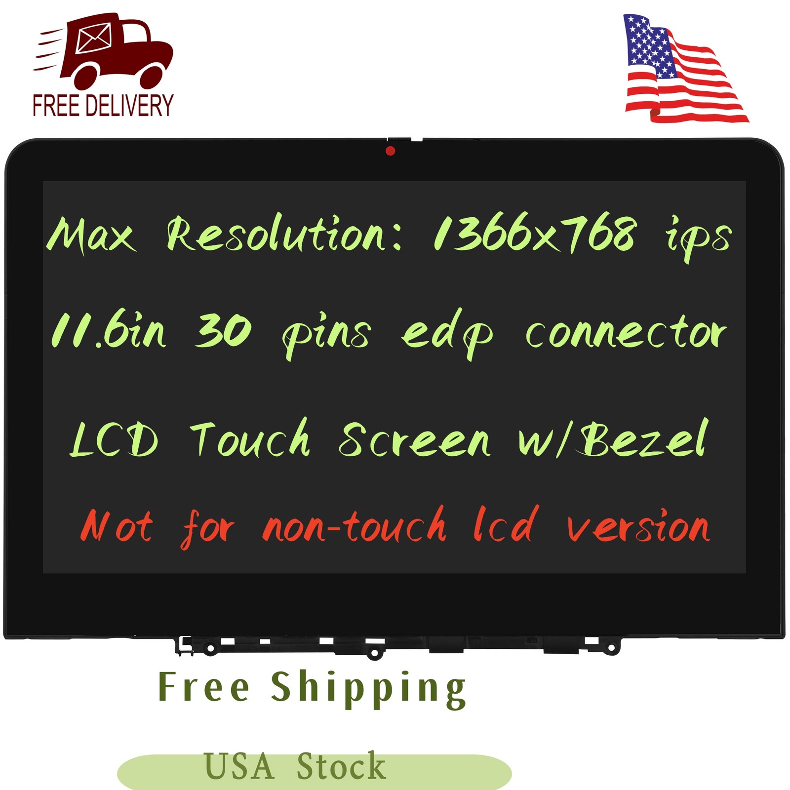 5M11Q54434 LCD Touch Screen w/Bezel For Lenovo 500e Chromebook Gen 4s 83N8 83L4