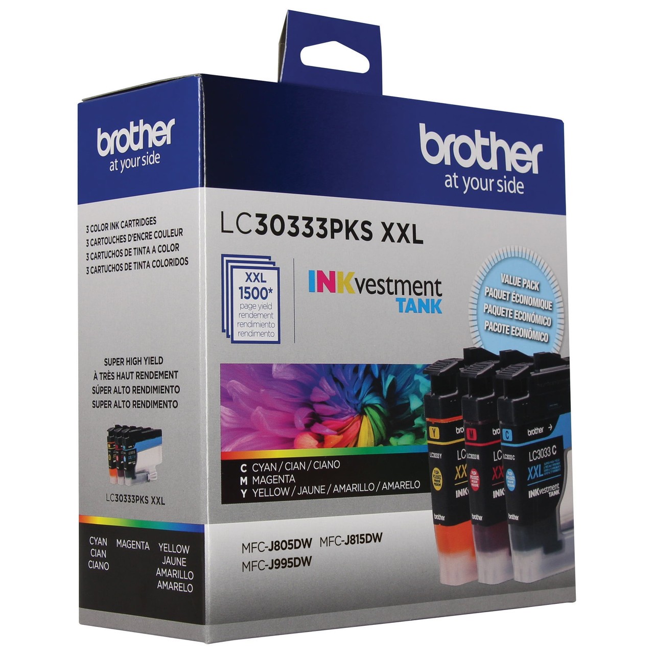 Brother Genuine LC30333PKS 3-Pack, Super High-yield INKvestment Tank Printer Ink