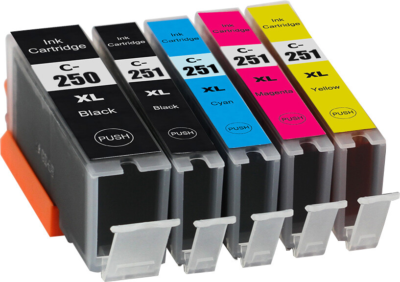 Printer Ink Cartridge 250XL 251XL + smart chip for Pixma MX922 MX722 iX6820