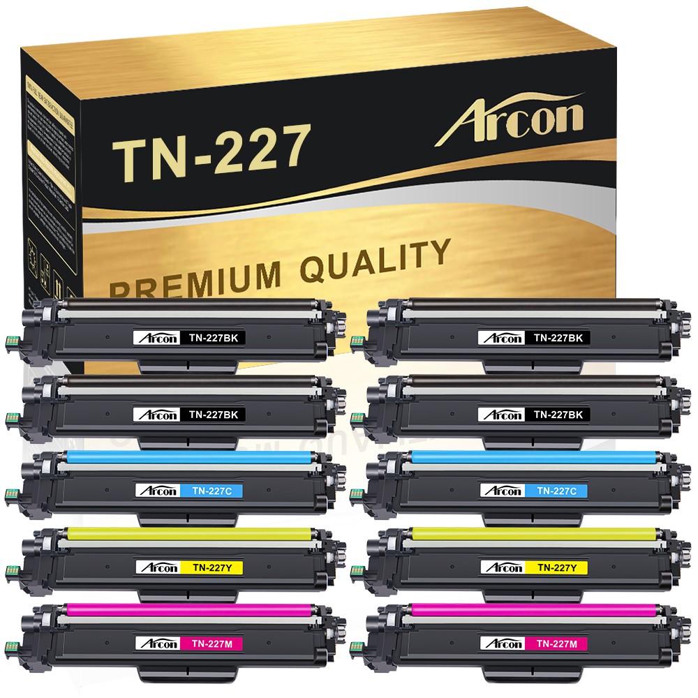 10PK TN227 TN223 Toner Set + 2 Black w/Chip for Brother MFC-L3770CDW