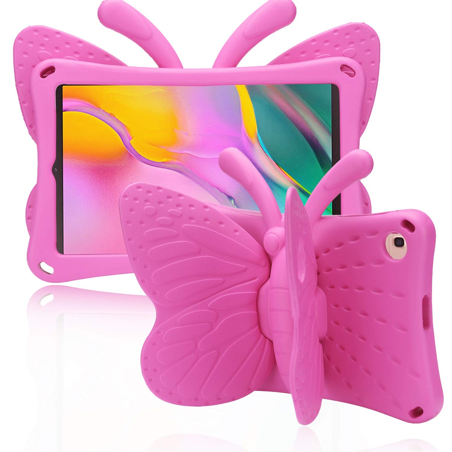 Simicoo Samsung Galaxy Tab A 10.1 2021 2019 Kids case Cute Butterfly Case wit...