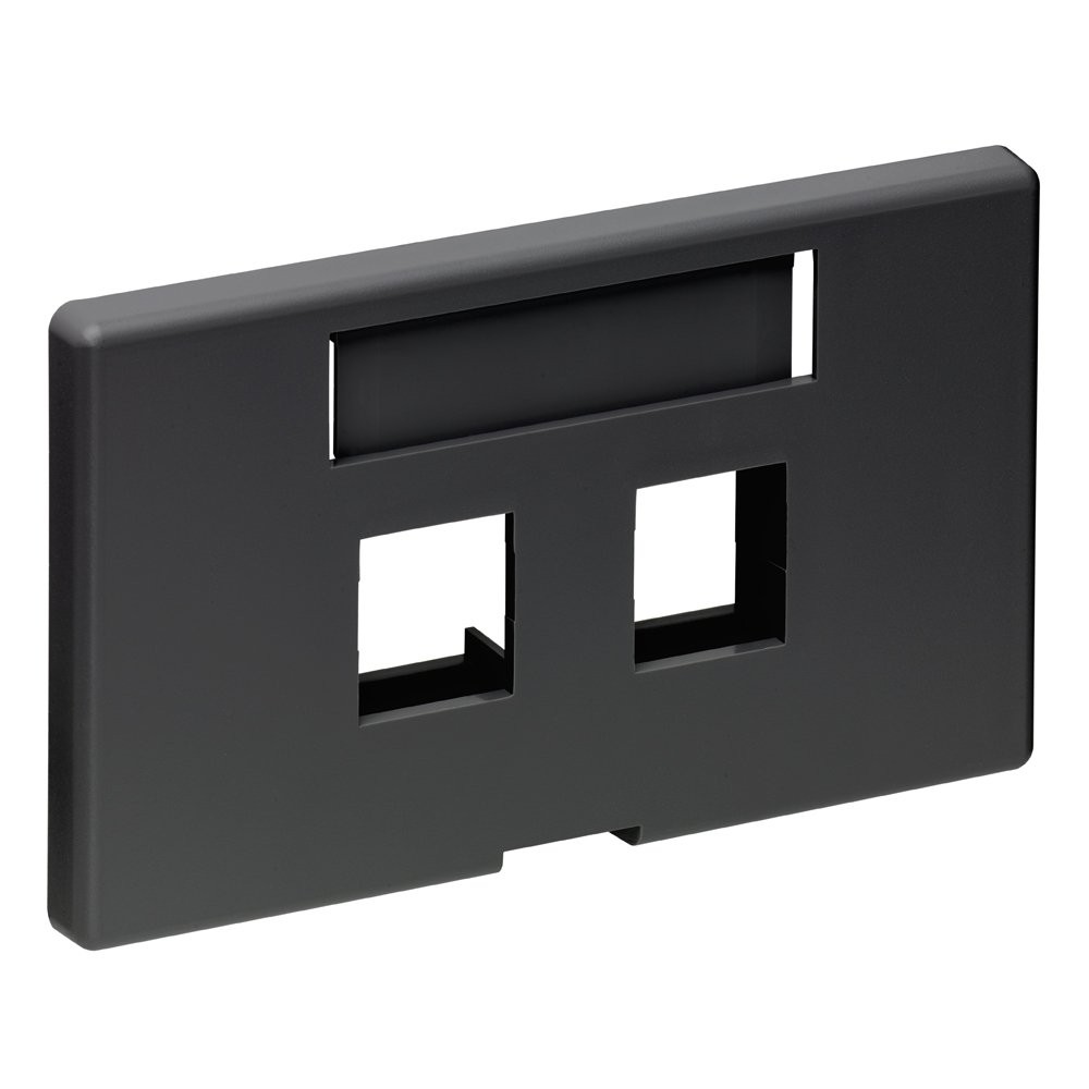 Leviton 2-Port QuickPort Furniture Faceplate Black