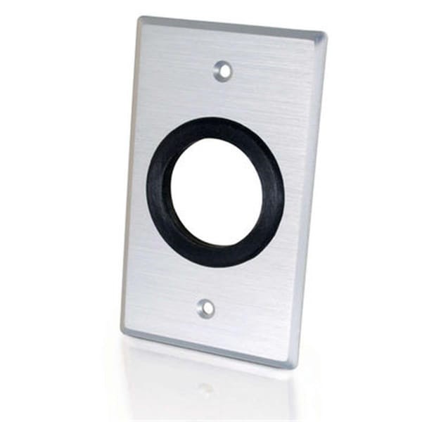 (1-PACK) Leviton SINGLE GANG, STAINLESS STEEL, 1.5" RUBBER GROMMET WALL PLATE.