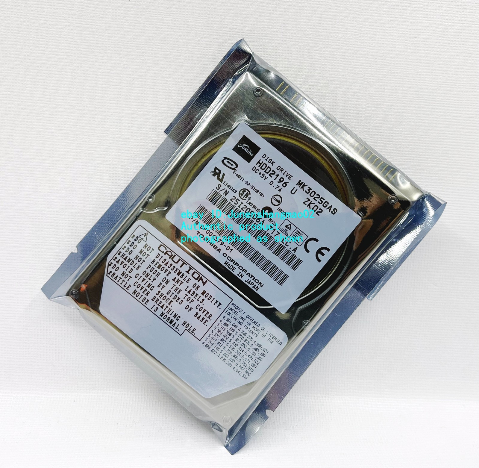Toshiba 30GB MK3025GAS HDD2196 2.5-inch IDE Internal Hard Drive