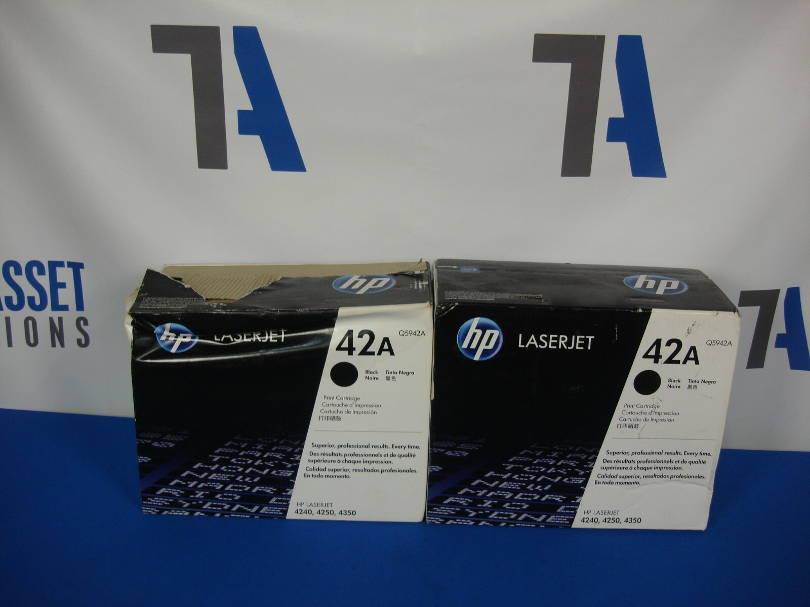 LOT OF 2 NEW UNUSED GENUINE OEM HP 42A Q5942A BLACK LASERJET TONER CARTRIDGES