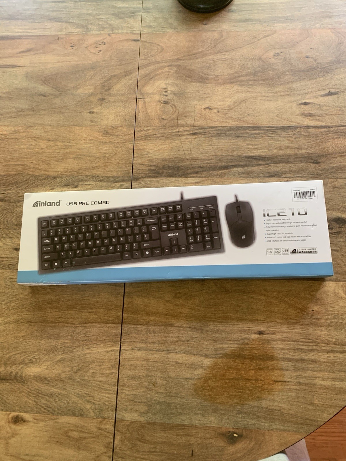 Inland USB PRE COMBO Wired Keyboard w/ Mouse iC210 Slightly Damaged Box