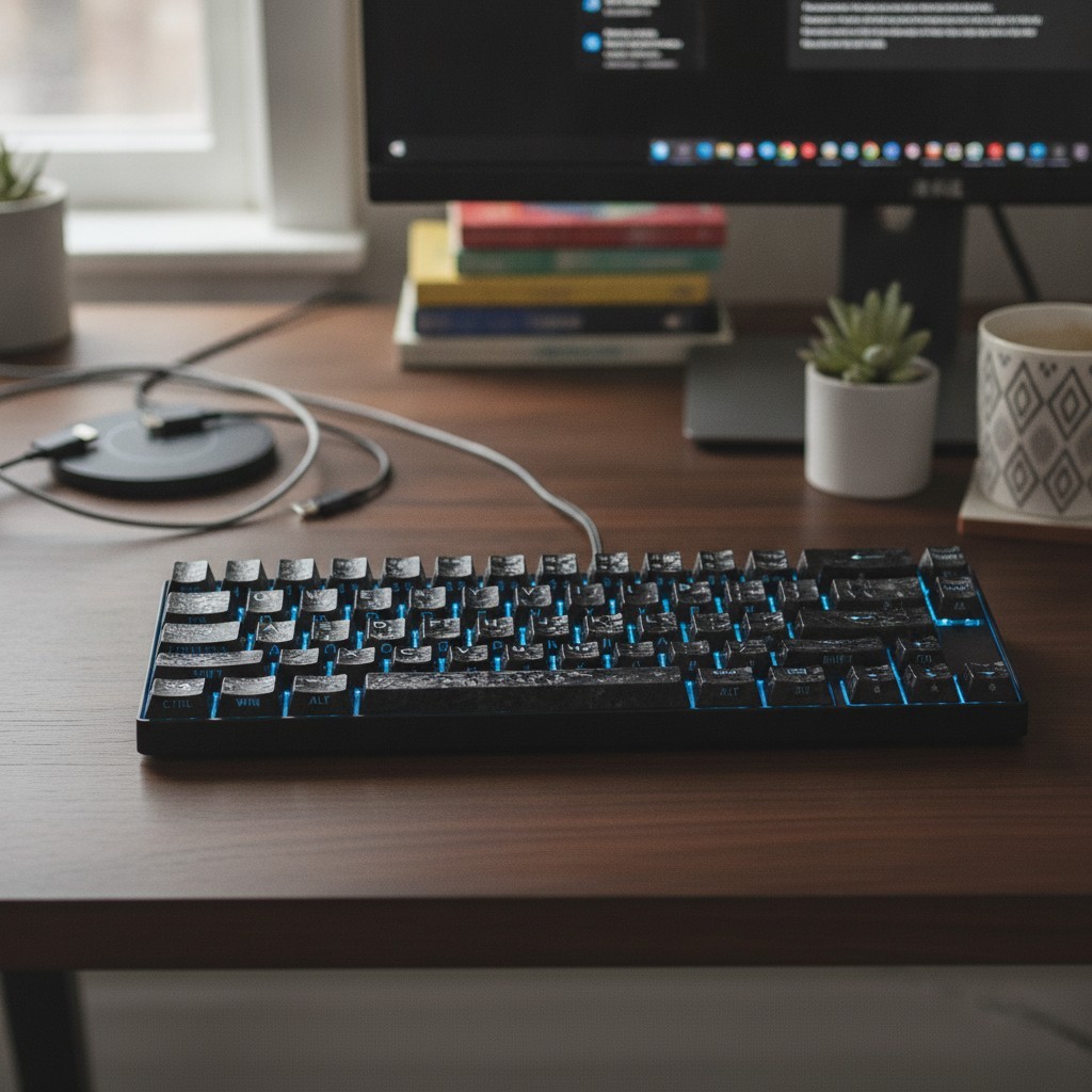 Black Shine Through Cherry Profile Keycaps Set Forged Carbon Side Print ANSI