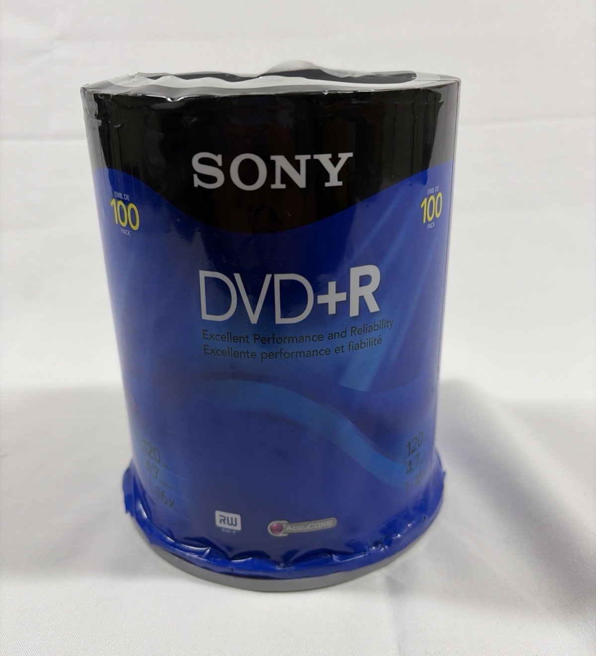 Sony AccuCORE DVD+R Recordable 4.7GB 16x 100-Pack Spindle MPN 100DPR47RS4