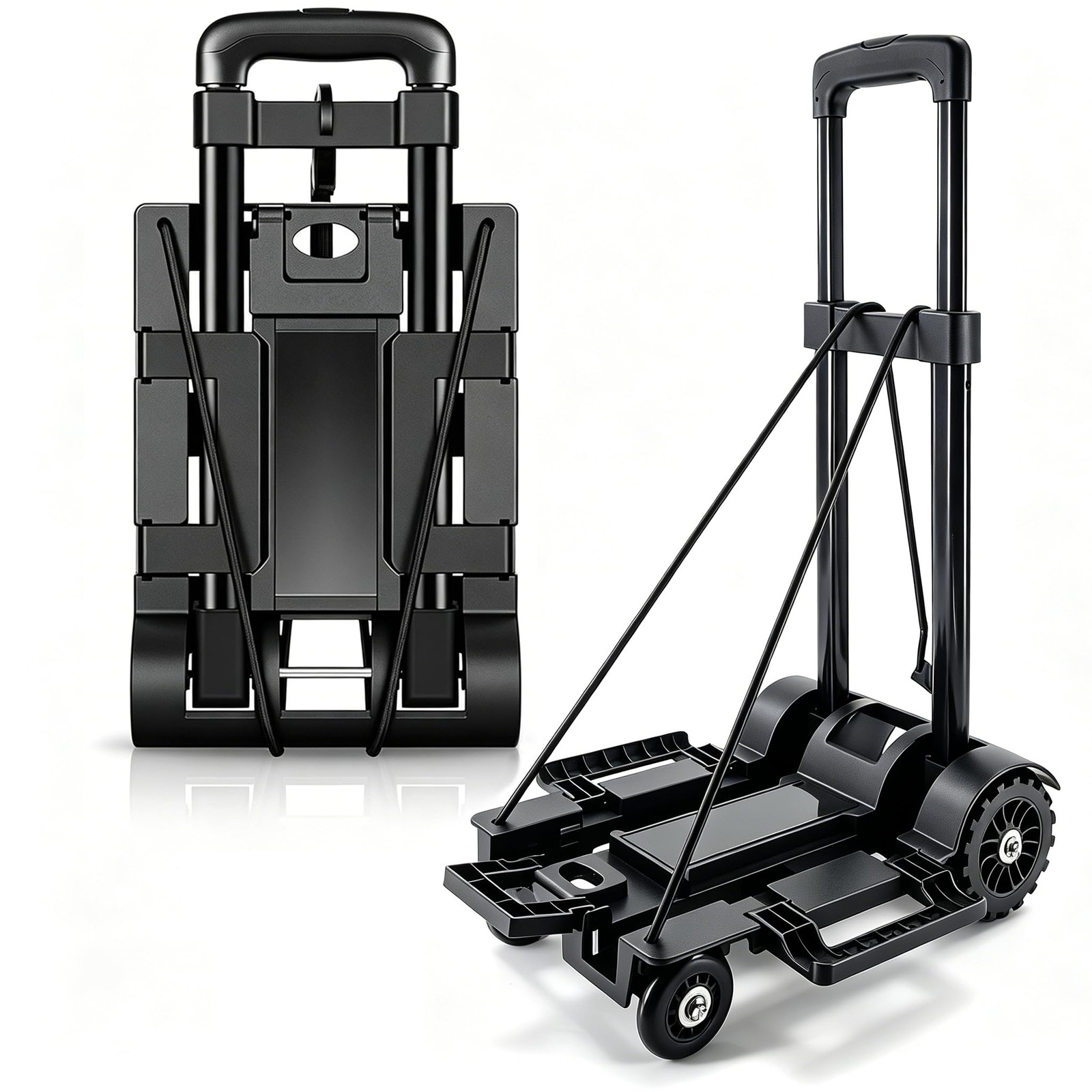 Heavy Duty Folding Hand Truck Dolly Cart with Wheels 80 lb Capacity, Lightwei...