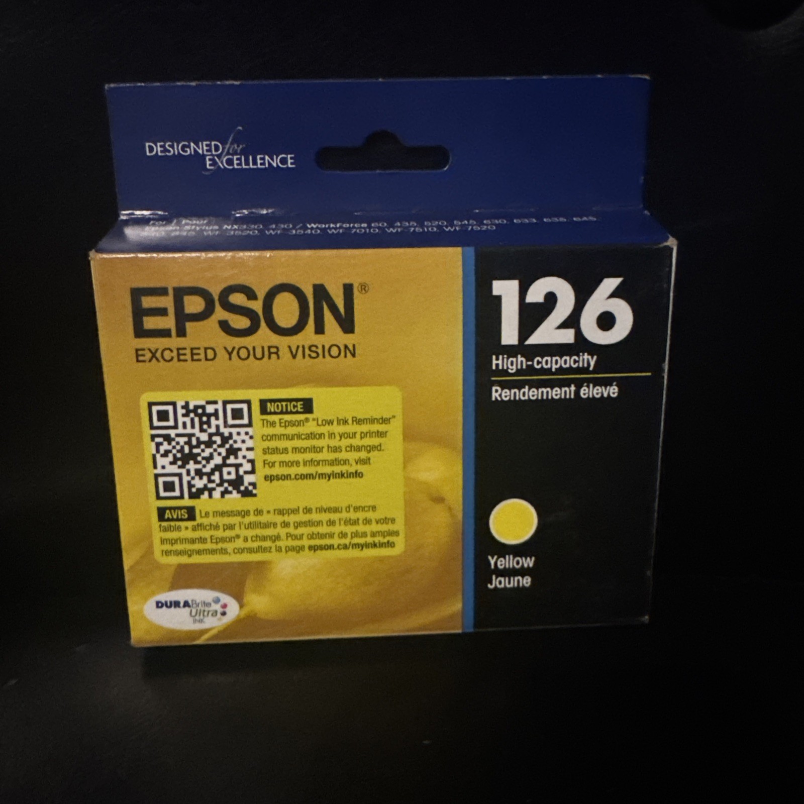 Epson GENUINE 126 Hight-Capacity T126420 Yello Exp 12/26