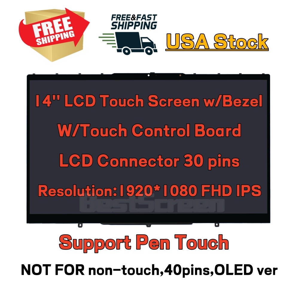 5D10T77942 NV140FHM-N65 V8.0 OEM LENOVO LCD 14" FHD Touch YOGA 7-14ITL5