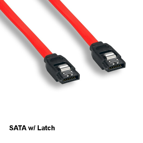 Kentek 3 feet Latch SATA Cord 7Pin 6Gbps 180° Connector PC HDD Data Transfer