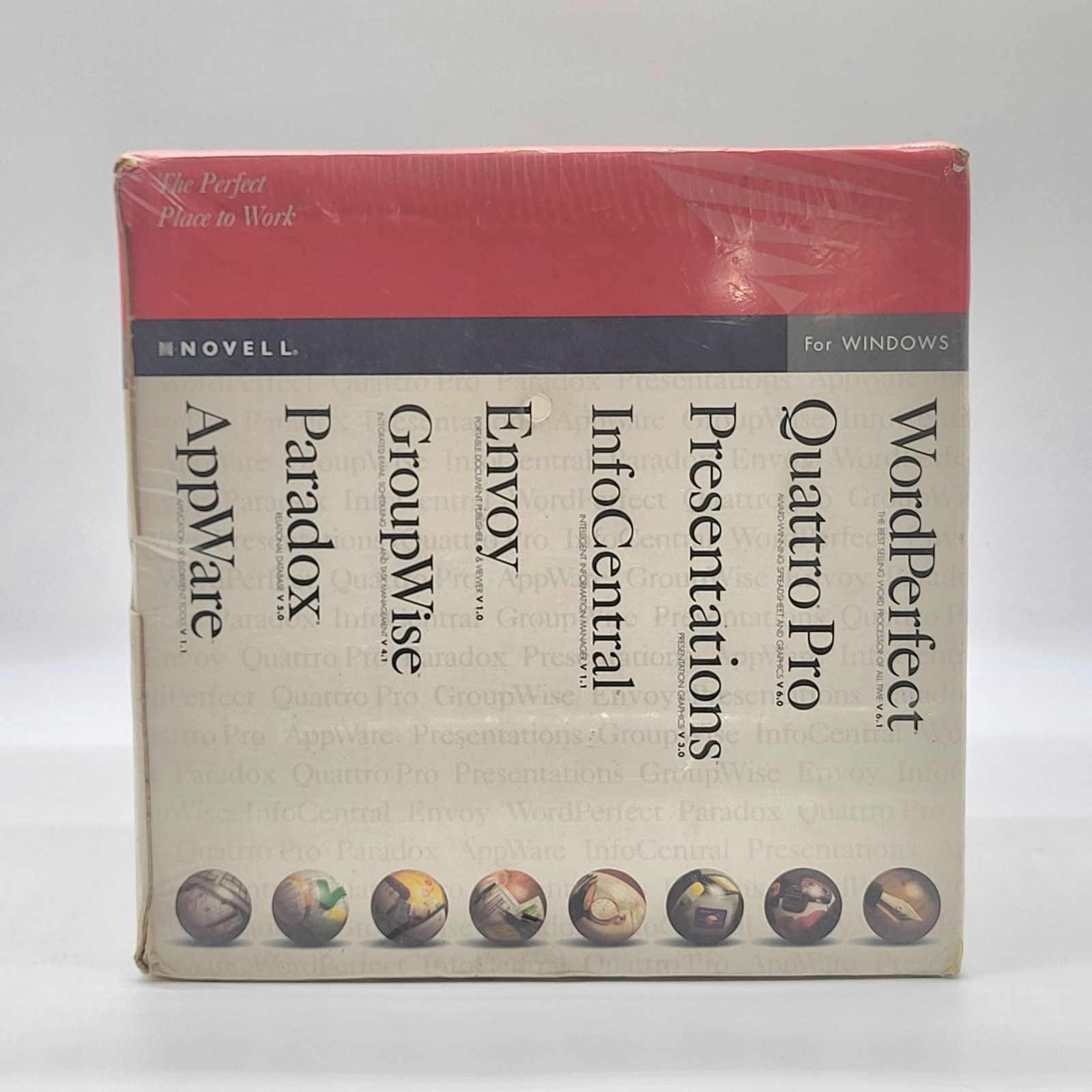Novell Perfect Office 3.0 Upgrade NOS Sealed WordPerfect 6.1 GroupWise 4.1 1995 