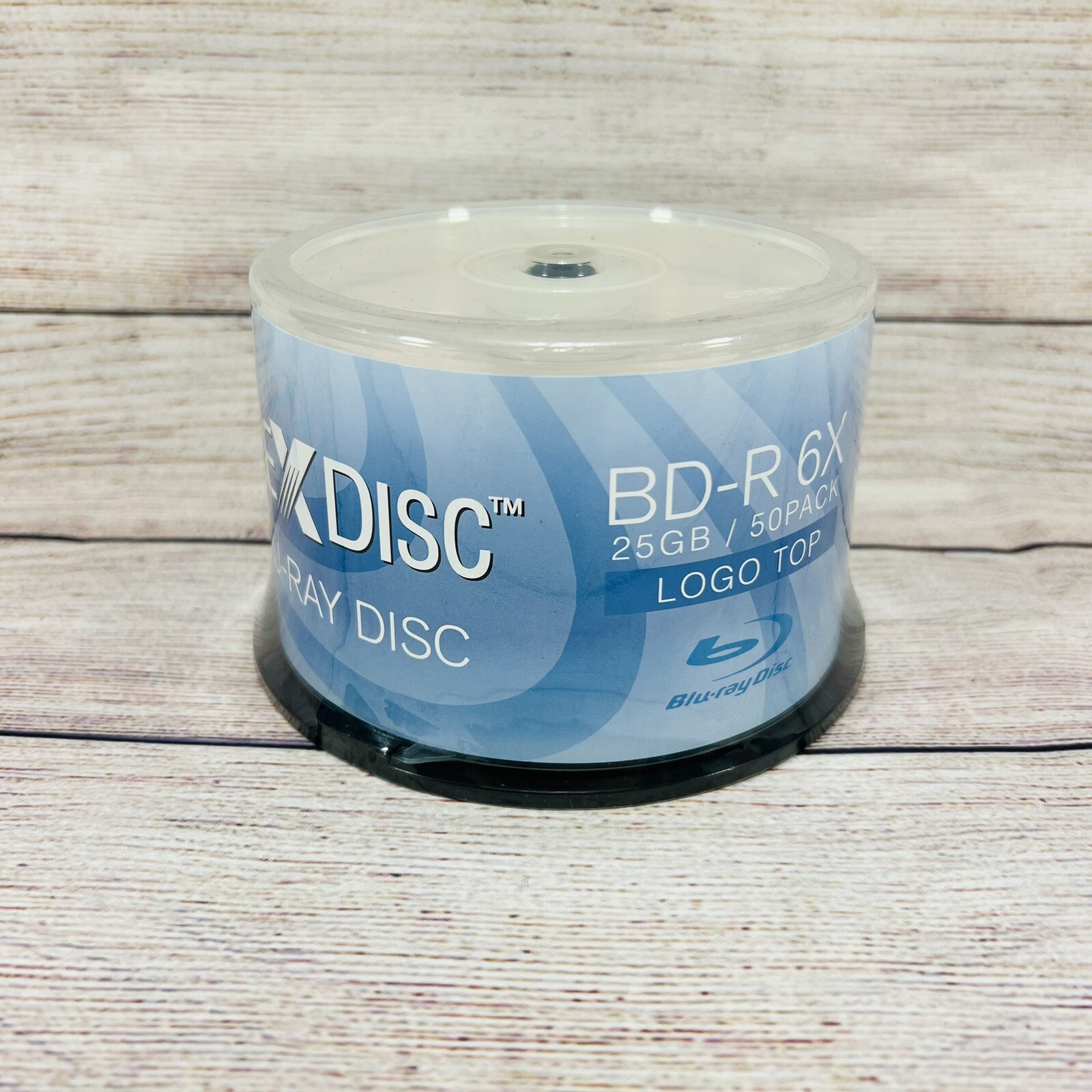 50 PlexDisc 6X 25GB Blank BD-R BDR Blu-Ray Logo Branded Media Disc 633-814