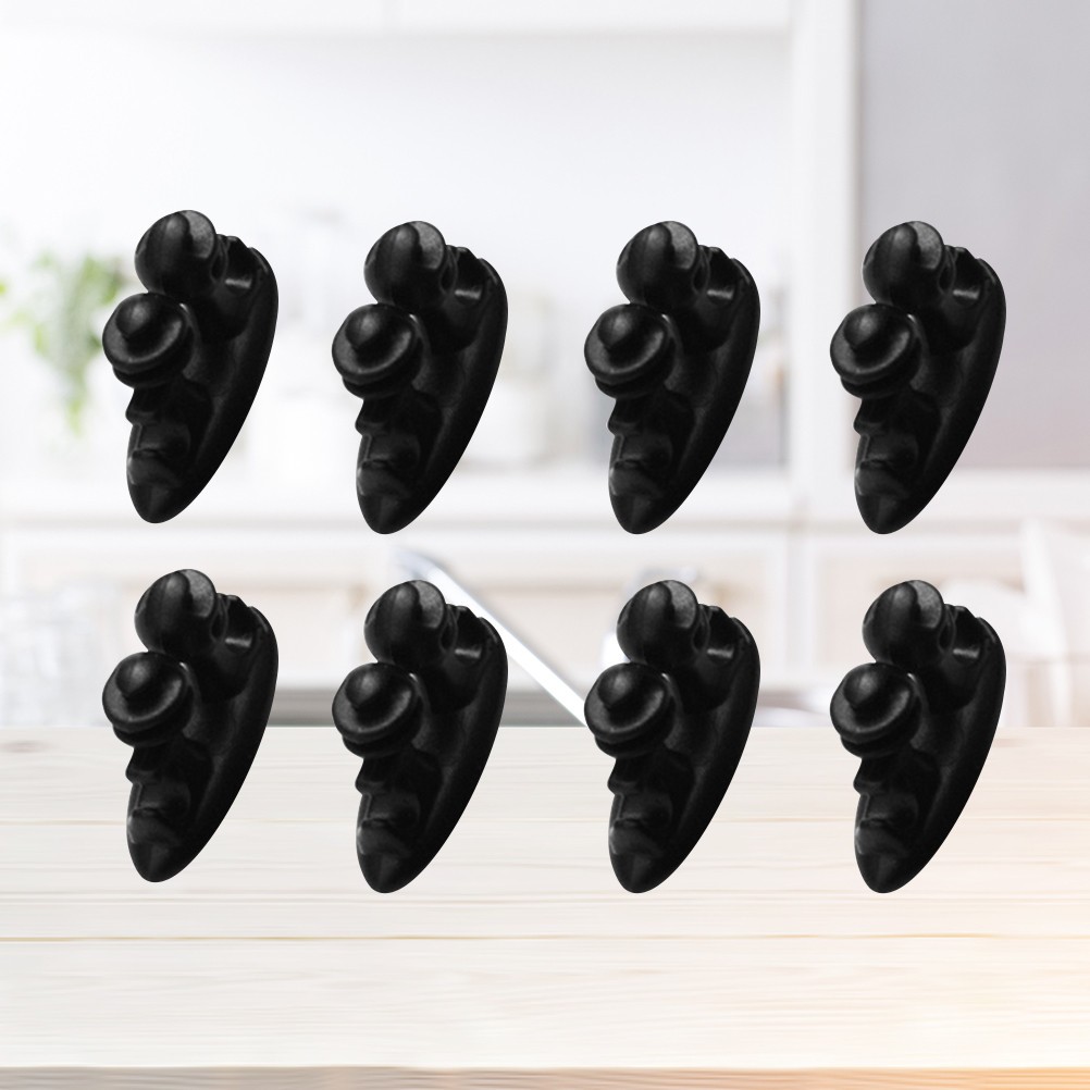 8Pcs Reusable Black Cord Cable Organizer Clips Easy Install Adjustable Holder