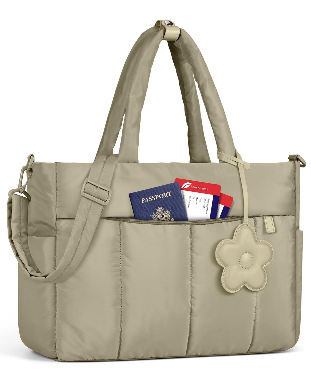 Laptop Tote Bag for Women 15.6 Inch Lightweight Puffer Work Tote Bag Quilted ...