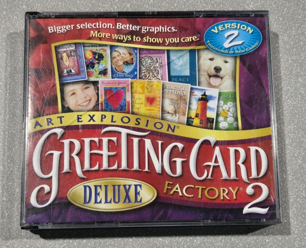 Art Explosion Greeting Card Factory 2 Deluxe PC CD create print invitations etc