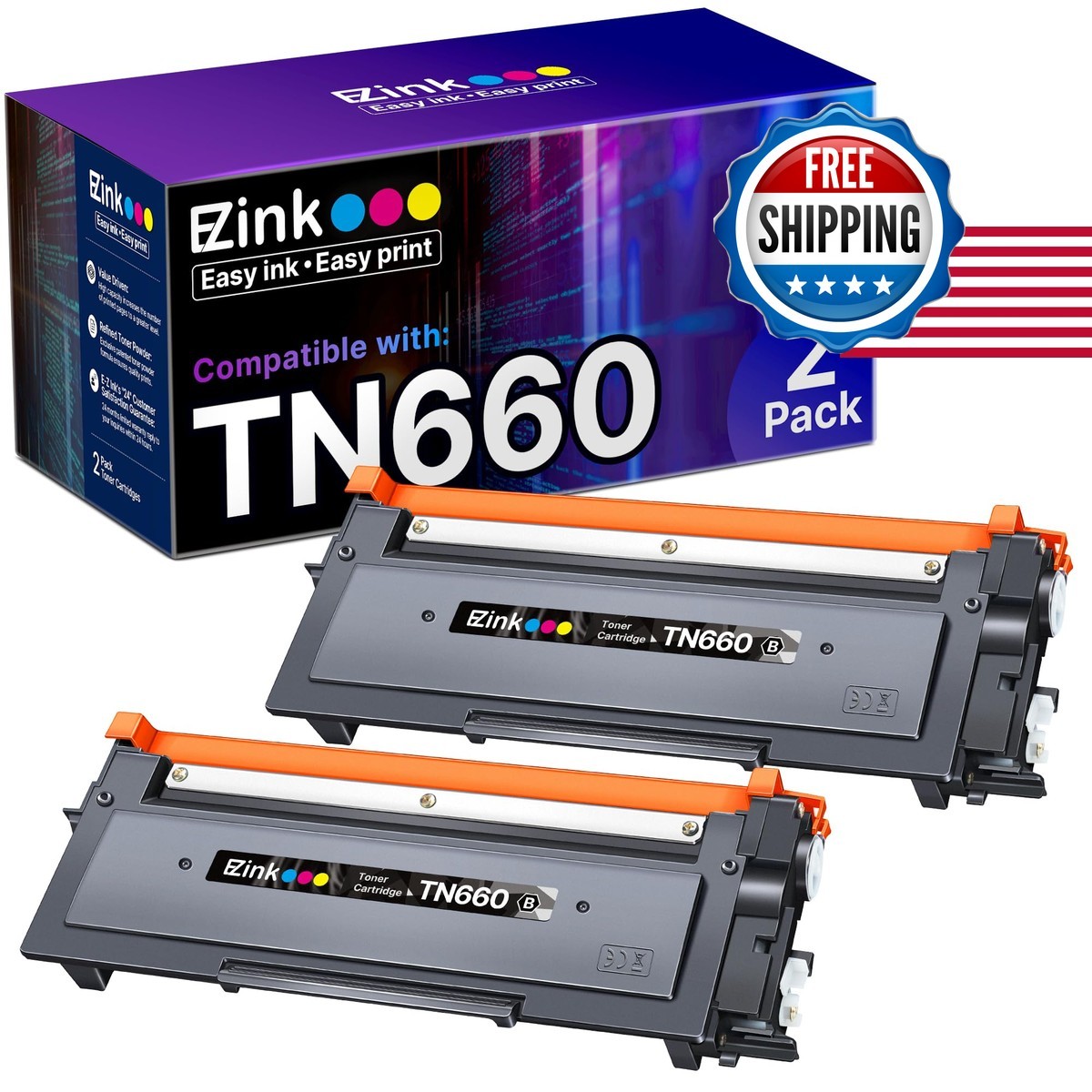 E-Z Ink TN660 Toner 2 Black for Brother TN660 TN630