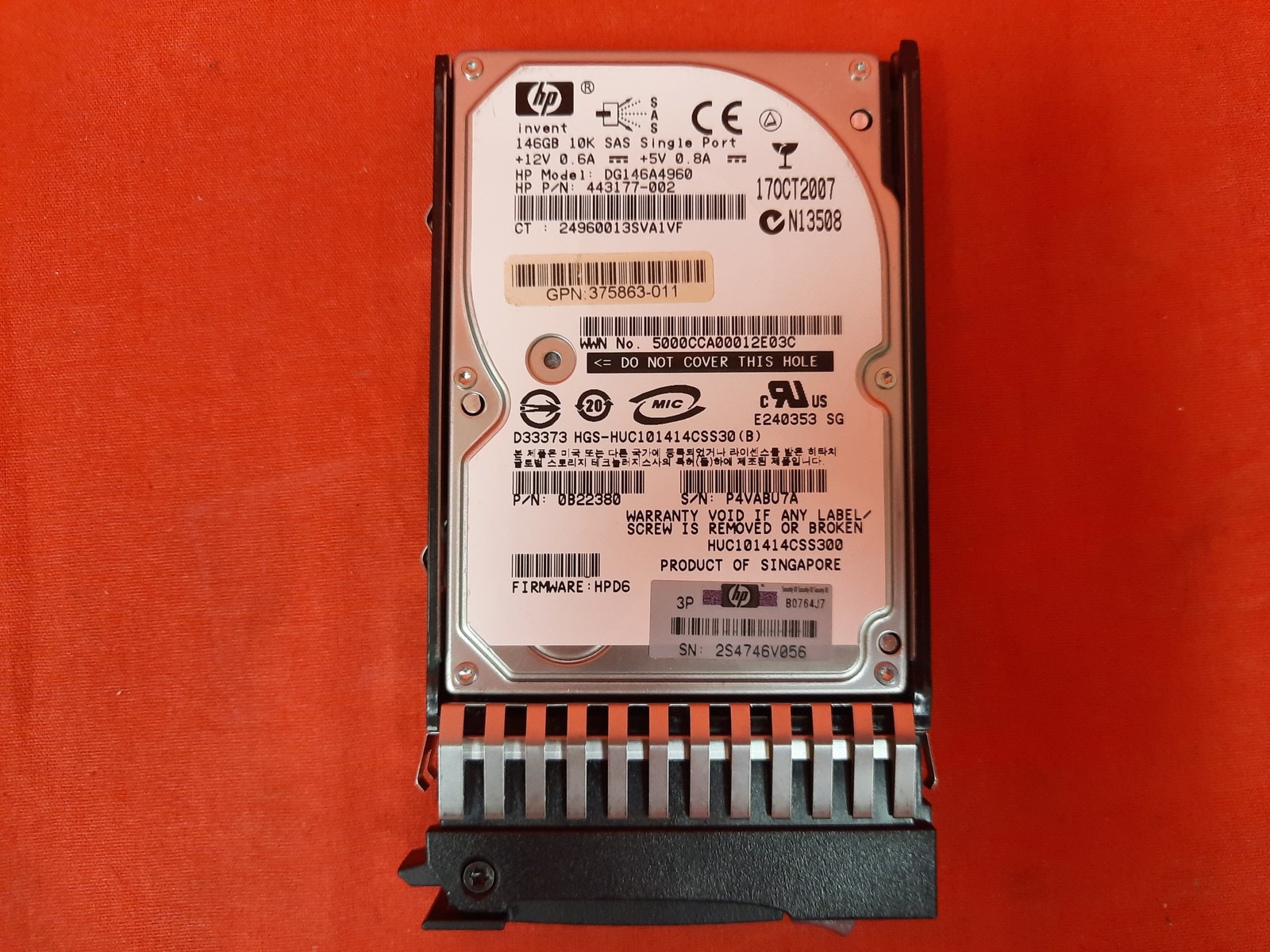 HP Invent 146GB SAS 430165-003 10K 2.5 Hard Drive DG146BB976 ST9146802SS 8457