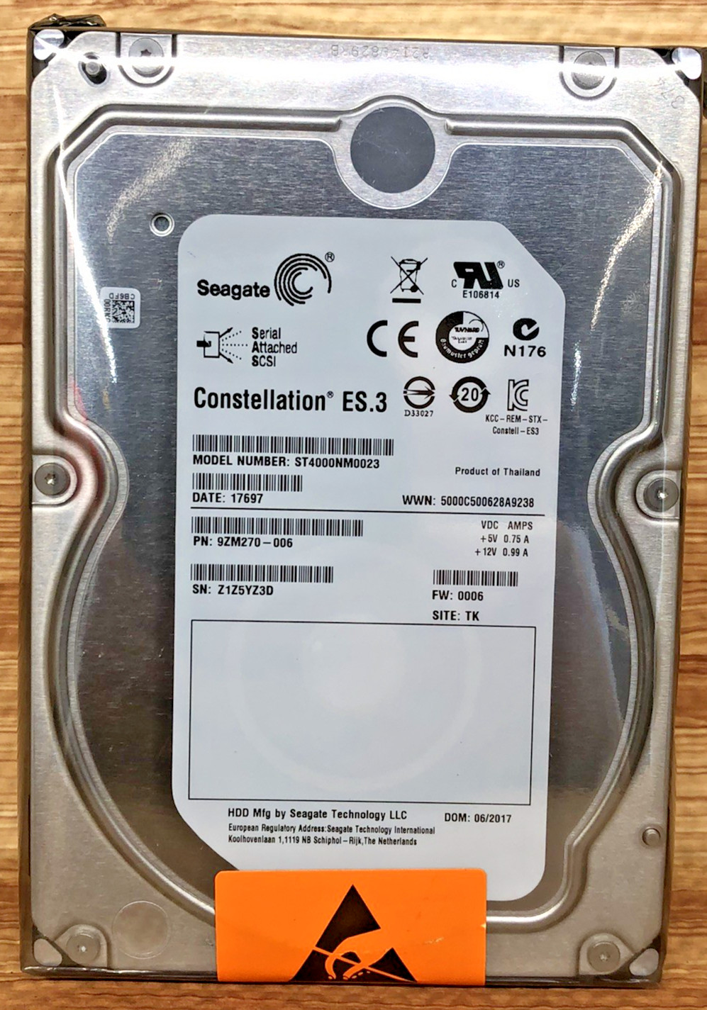 Seagate Constellation ST4000NM0023 4TB SAS 6Gb/s 3.5" HDD – New Sealed