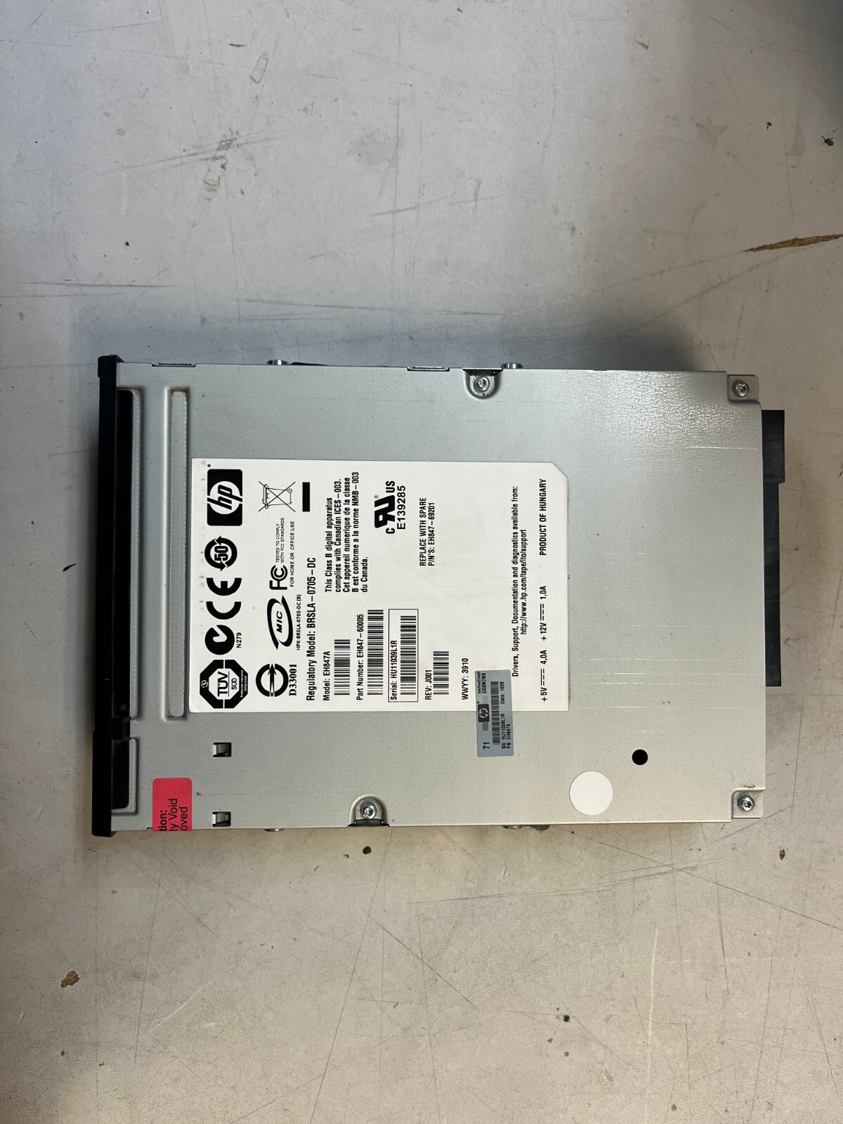 HP INTERNAL TAPE DRIVE BRSLA-0705-DC EH847A EH847-60005 EH847-69201