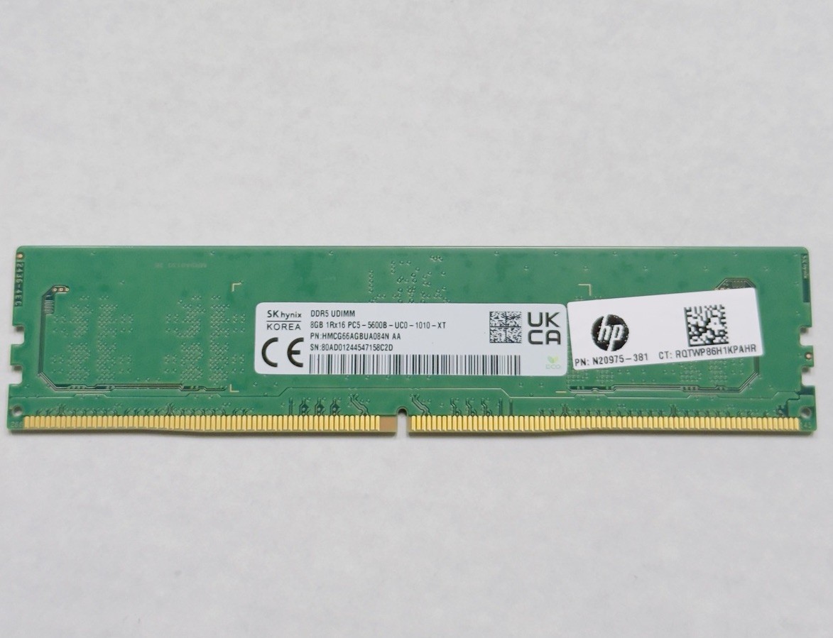 SK Hynix 8GB DDR5-5600 UDIMM RAM HMCG66AGBUA084N HP N20975-381 1Rx16