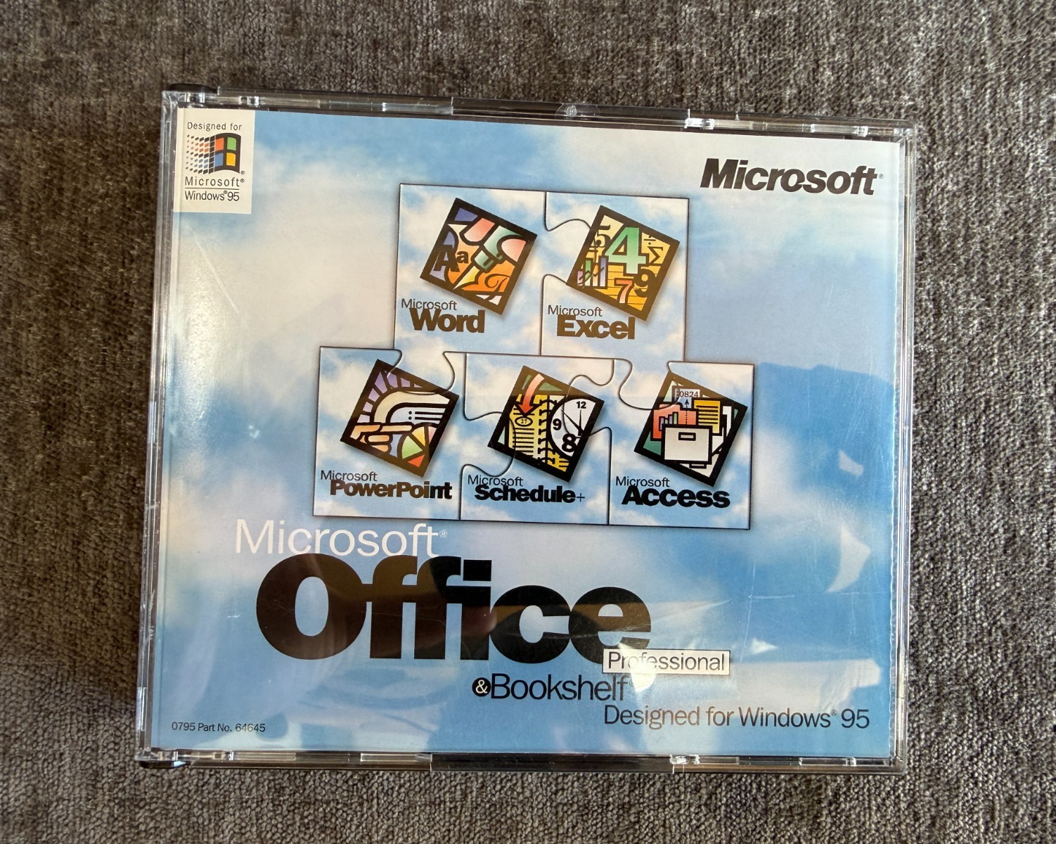 Vintage Microsoft Office Professional & Bookshelf Windows 95 CD-ROM 2 Disc Set