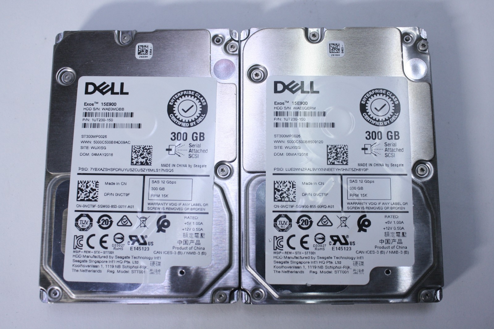 LOT OF 2Dell NCT9F ST300MP0026 300GB 15K 12G 2.5" SAS HDD R640 R740 R750 R760 T7