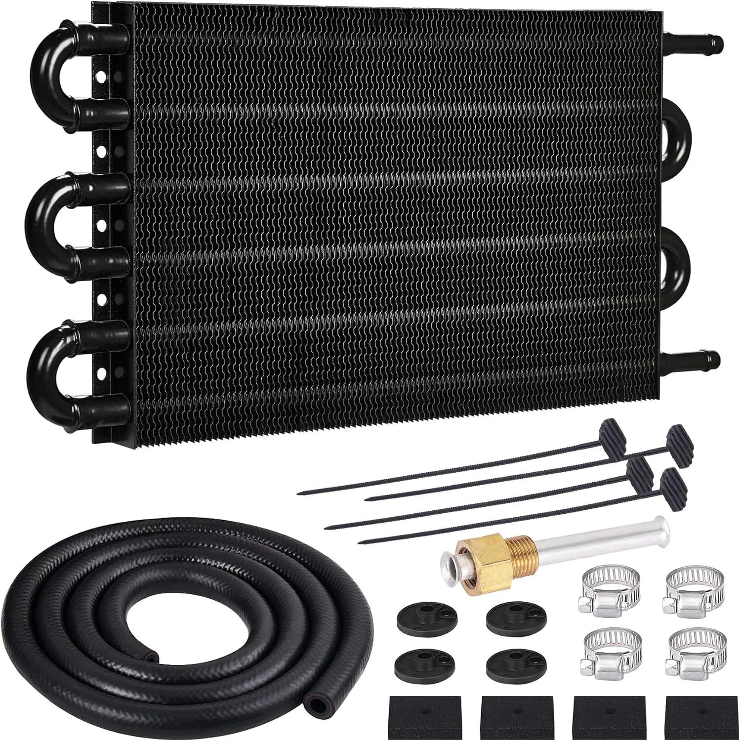 EVIL ENERGY 5/16" Transmission Oil Cooler, 6 Pass Tube and Fin Cooler Kit Univer