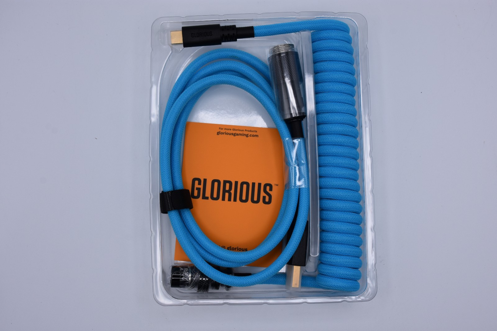 Glorious Coiled USB-C Keyboard Cable Aviator Electric Blue