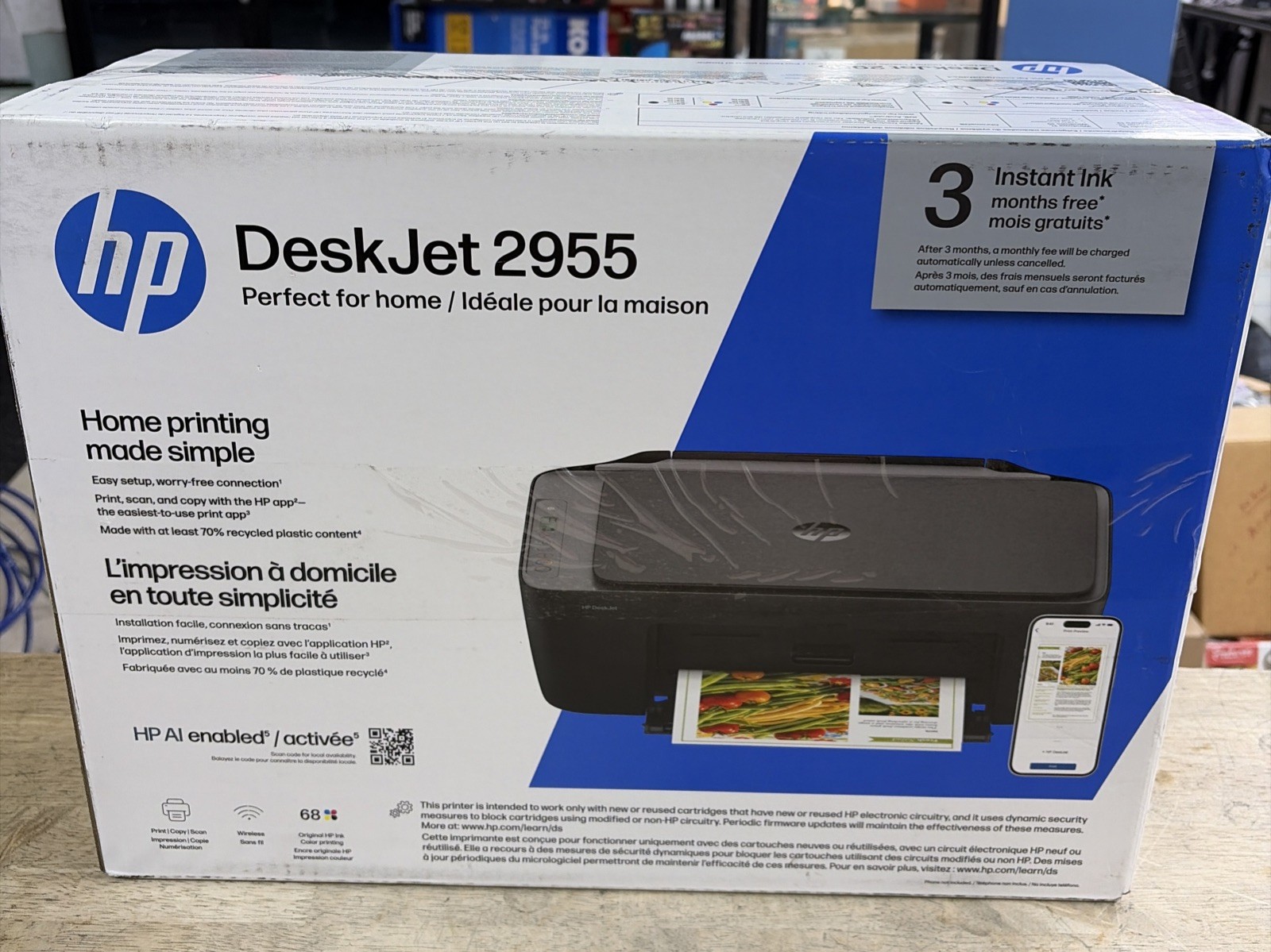 HP - DeskJet 2955 Wireless All-in-One Inkjet Printer, Scanner, Copier