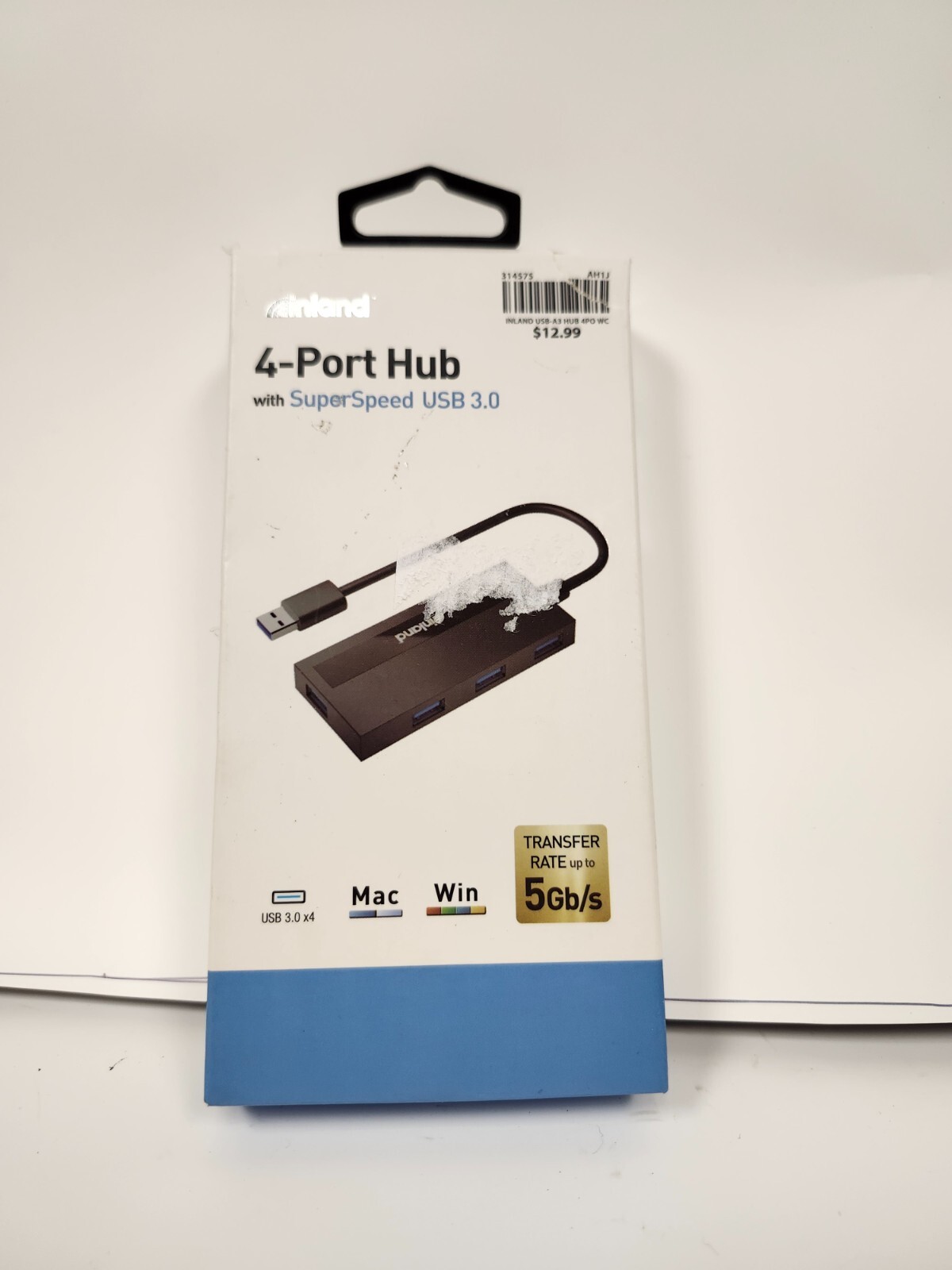Inland  4-Port Hub With SuperSpeed USB 3.0