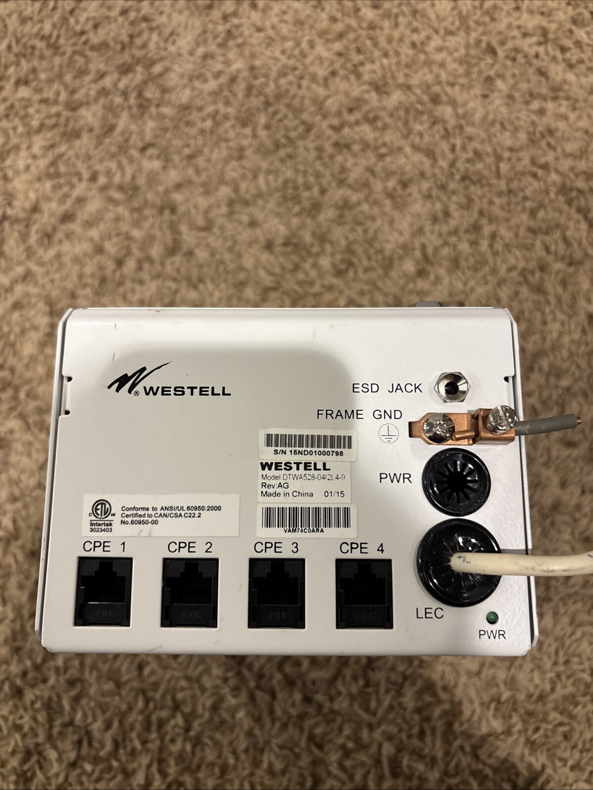 WESTELL/ADTRAN DTWA-528-0412L4-9 1223026L5 UNIVERSAL DATA MOUNTING / TRANSCEIVER