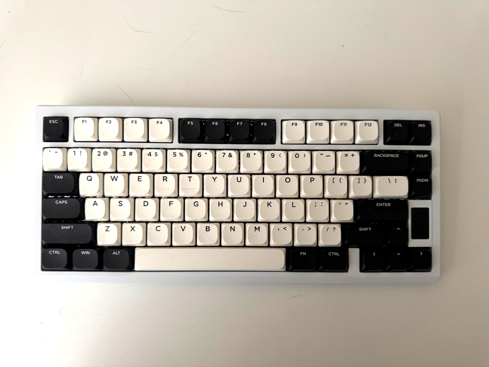Chilkey ND75 LP Low Profile Keyboard: 75 Percent Wireless White and Black