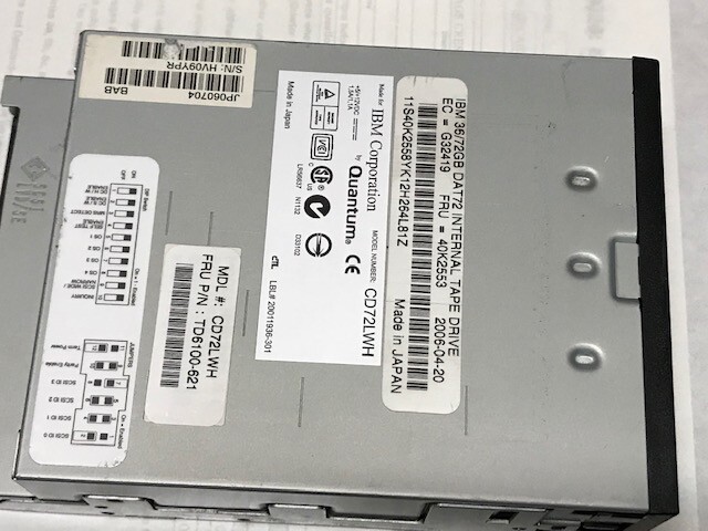 IBM 40K2553 DAT72 DDS-5 INT Data Tape Drive 36GB/72GB Quantum CD72LWH