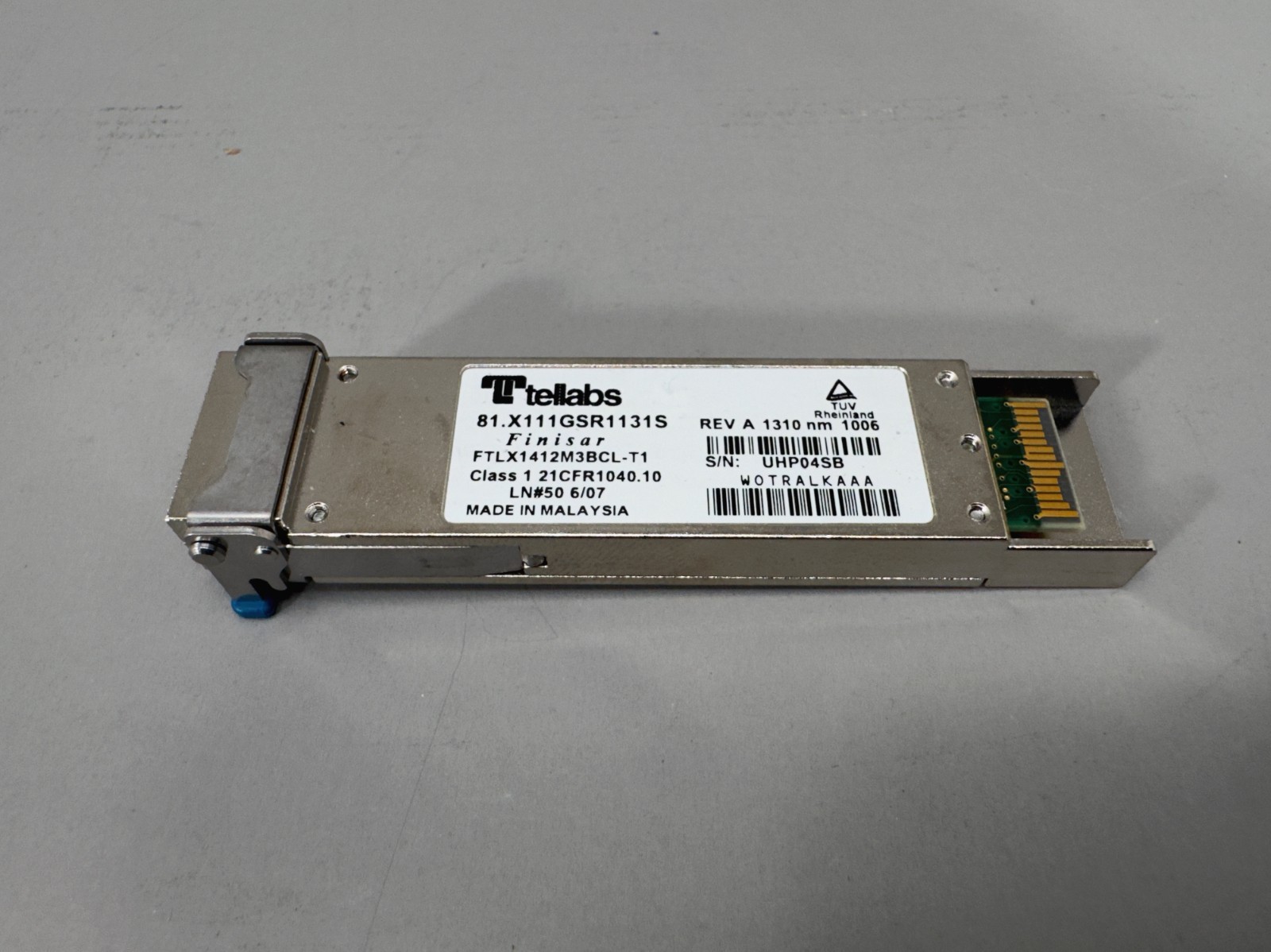 Tellabs 81.X111GSR1131S 10Gbps 10G Base-SR XFP Transceiver Multi-rate