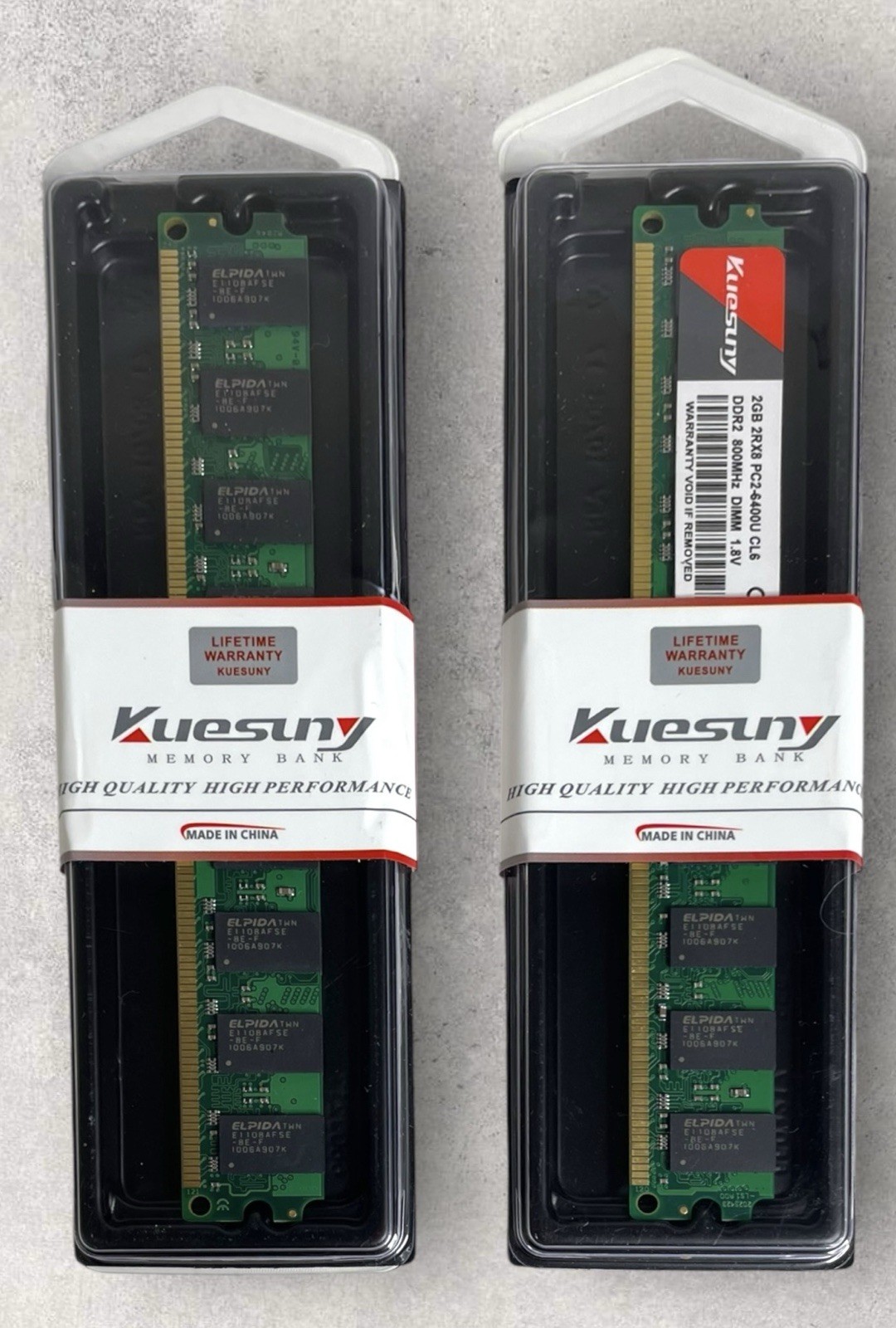 4GB 2x 2GB RAM 2RX8 PC2-6400U CL6 DDR2 800MHz DIMM 1.8v x2