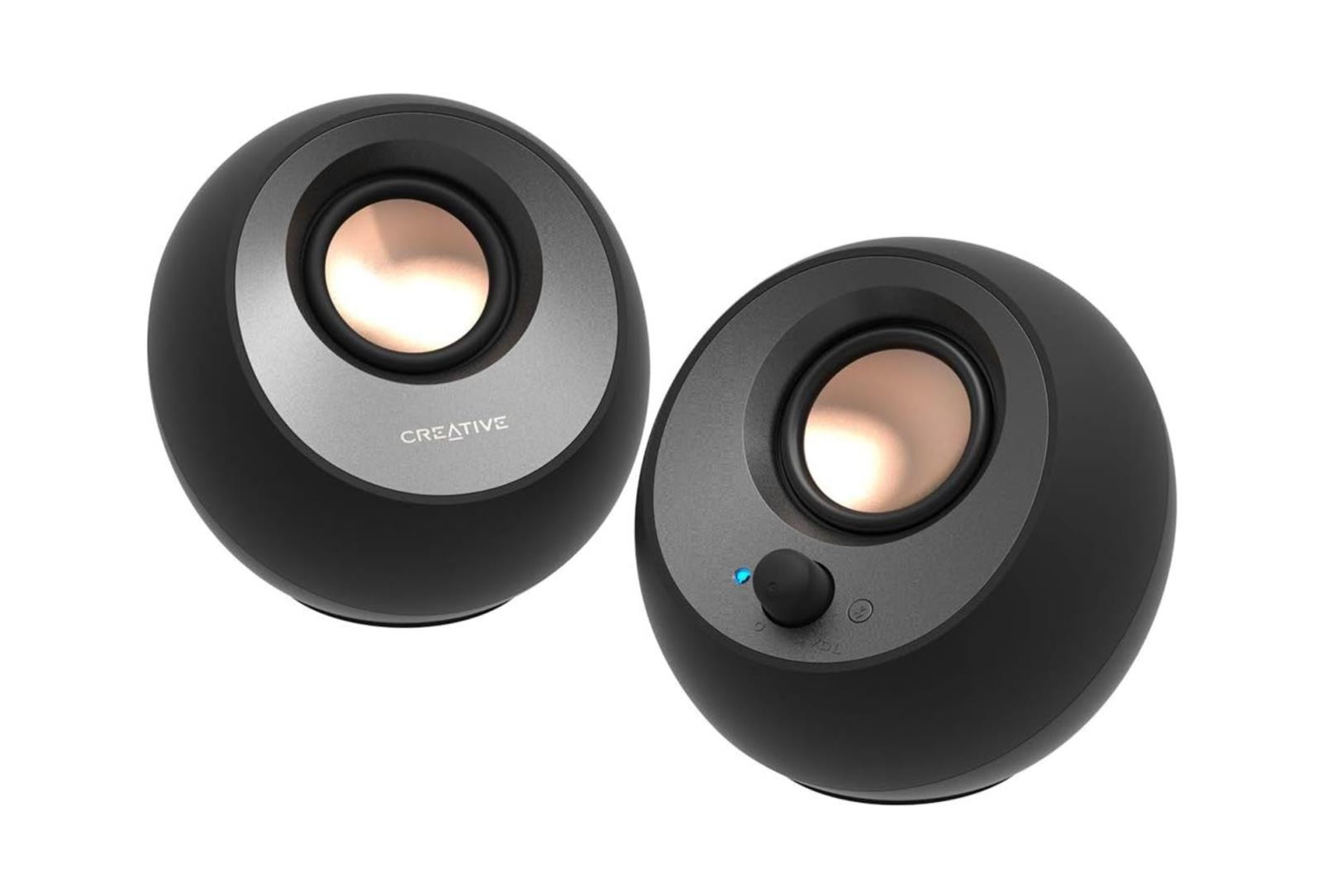 Creative Pebble V3 Minimalistic 2.0 USB-C Bluetooth 5.0 Desktop Speakers - Black