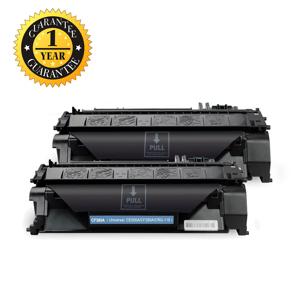 2PK CF280A 80A Laser Toner Cartridge for HP LaserJet Pro 400 M401n M401dn M425dn