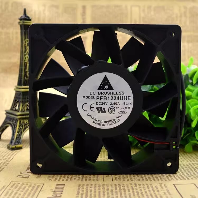 Delta PFB1224UHE 12038 DC24V 2.40A 12CM 2-Wire Inverter Cooling Fan