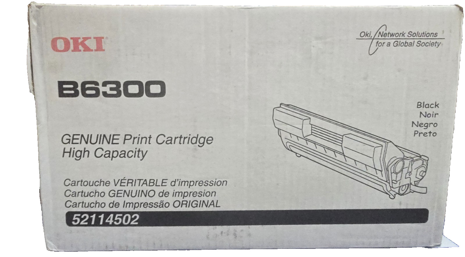 Sealed GENUINE OKI B6300 HIGH CAPACITY TONER CARTRIDGE 52114502 OEM