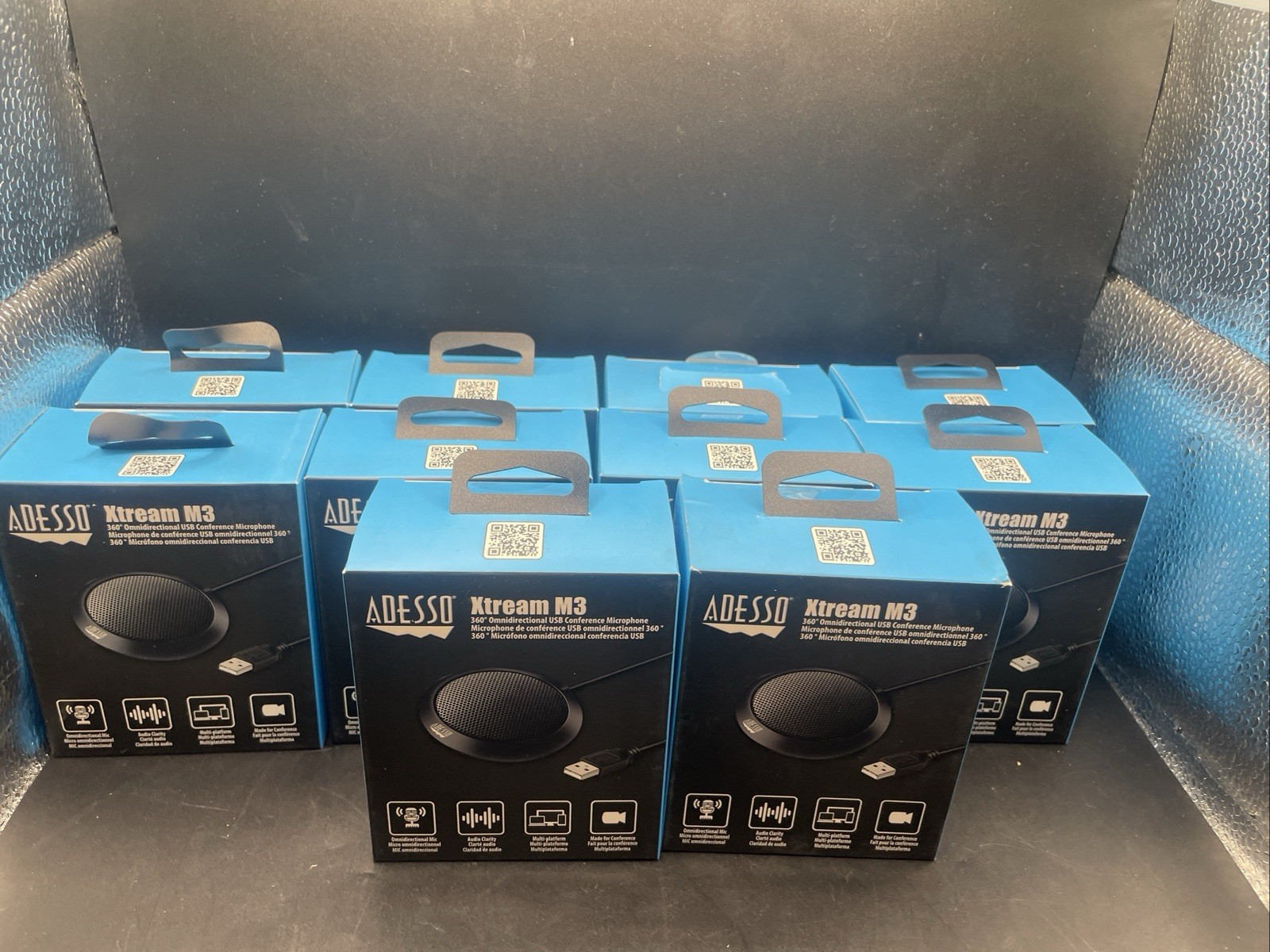 Lot Of 10 Adesso Xtream M3 USB Omnidirectional Table Top Conference Microphone
