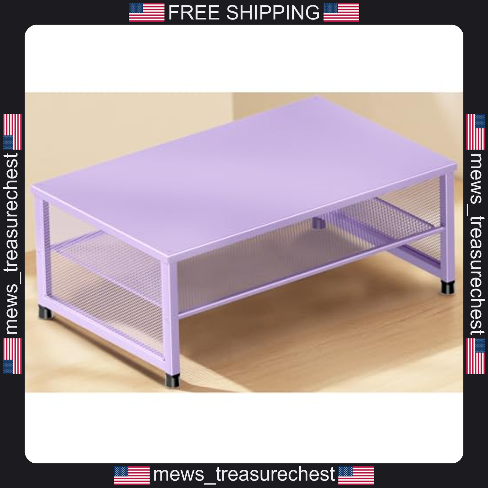 Monitor Stand Riser 2-Tier Steel Desk Organizer for Laptop, Printer, Home Office